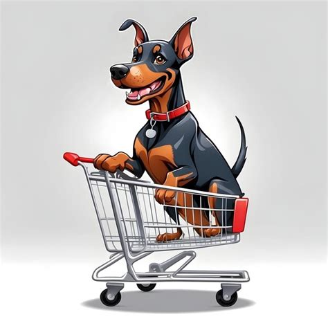 Cane carino con il carrello della spesa Cane che fa la spesa Cani che ...