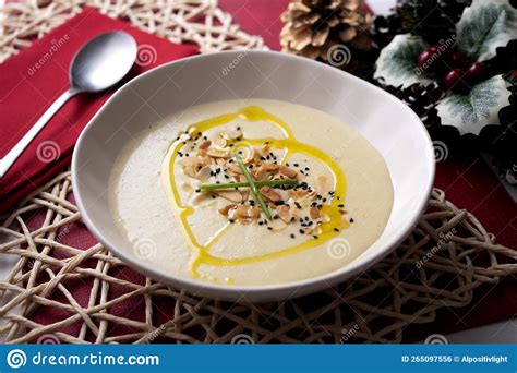 Creamy Leek and Toasted Almond Soup. Traditional Spanish Tapa Recipe ...