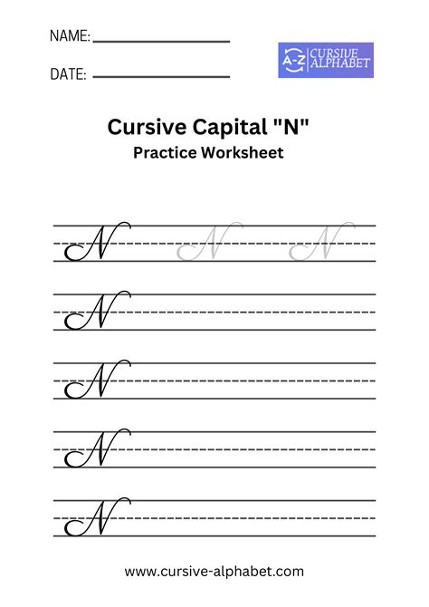 Capital Cursive Letter N