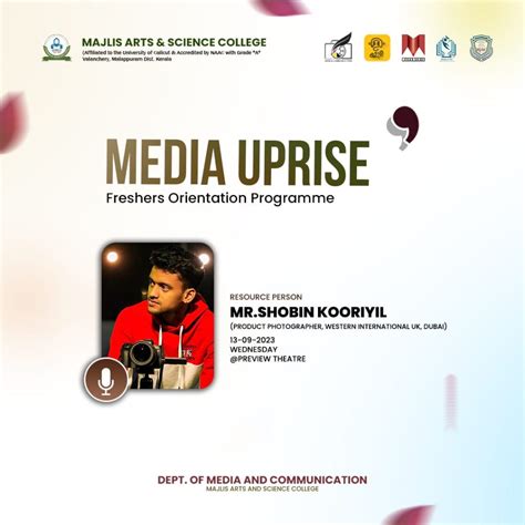 MEDIA UPRISE – Freshers Orientation Programme : Majlis Arts and Science ...