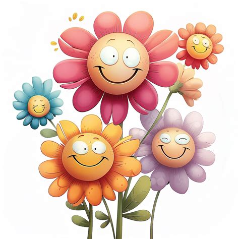 16 Happy Flowers Clipart, Smiling Flowers Clipart, High Quality Jpgs ...