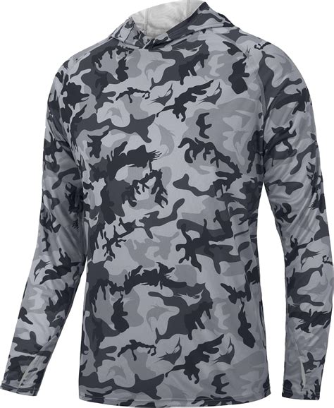 FISHEAL Mens Camo Fishing Hoodie Shirts, Long Sleeve UV Sun Protection ...
