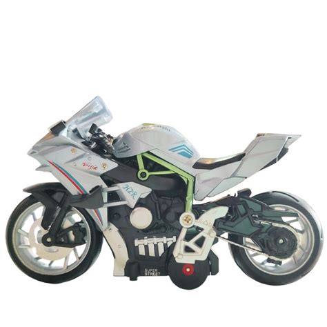 PLUSPOINT Diecast Motorcycle Ninja Kawasaki H2R Toy Bike Scale 1:12 ...