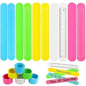 Buy CCINEE 20PCS Silicone Ruler Slap Bracelets, Assorted Ruler Snap ...
