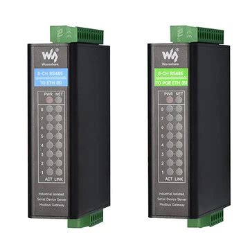 8-ch rs485 to ethernet serial server industrial isolated modbus mqtt ...