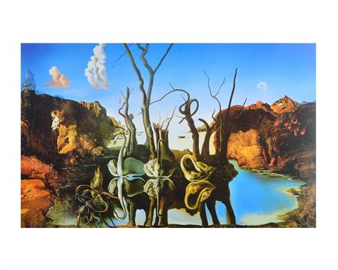 Salvador Dali Swan Reflecting Elephants Poster Kunstdruck bei ...