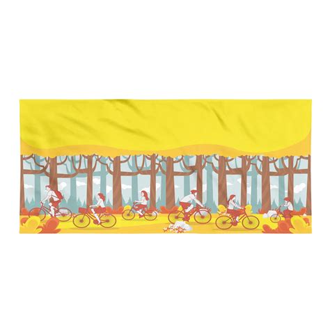 Buy Bike Gym Towel, Cartoon Graphic of People Riding Bicycles in ...