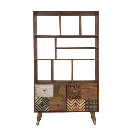 THE KASHTH Ethnic Wooden Multipurpose Shelf for Living Room (9 Shelves ...