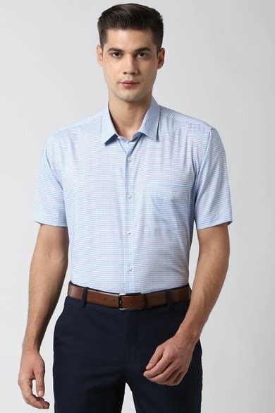 Buy Men Blue Half Sleeves Formal Shirt Online - 586936 | Peter England