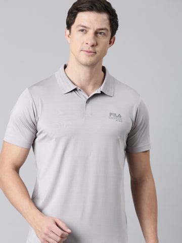 Buy Men Grey Polo Collar T-Shirts Regular Fit @ Rs ₹ 449.70 | Fila India