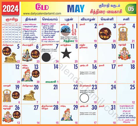 Tamil Monthly Calendar May 2025