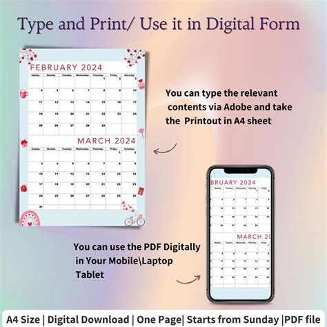 Buy February 2024 Calendar,march 2024 Calendar, Feb Mar 2024 Calendar ...