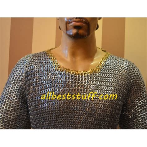 Chain Mail Shirt One Flat Riveted Ring with Alternate Solid Ring ...