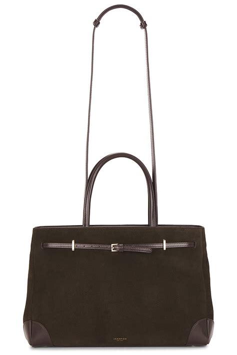 VERAFIED Suede Book Tote Bag in Brown | REVOLVE