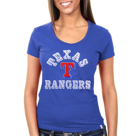 '47 Brand Texas Rangers Women's Fieldhouse Scoop T-Shirt - Royal Blue