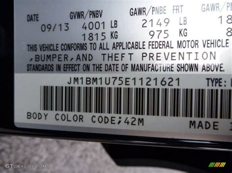 Image result for Mazda Color Code 42M