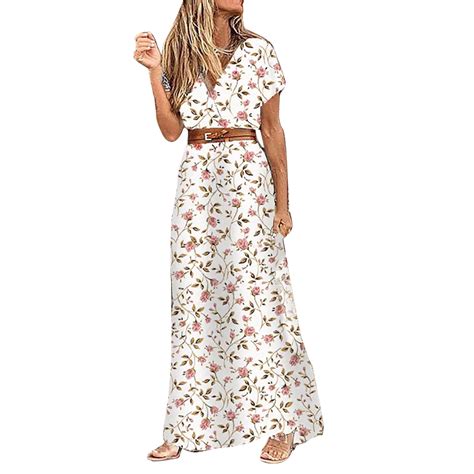 Woman Casual Summer Ruffle Dress Petite Maxi Dresses for Short Women ...