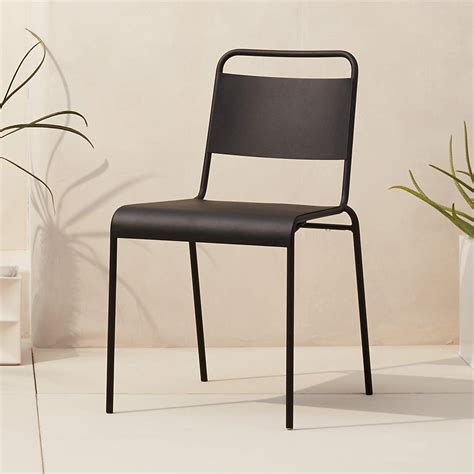 Lucinda Black Modern Outdoor Stacking Chair + Reviews | CB2 Canada