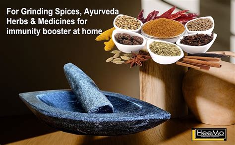 HeeMo Marble Mortar and Pestle Set | Kharal | Khalbatta | 7 Inches ...