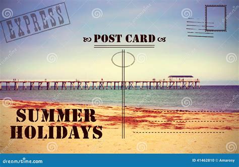 Retro Vintage Summer Holidays Vacation Postcard Stock Photo - Image of ...