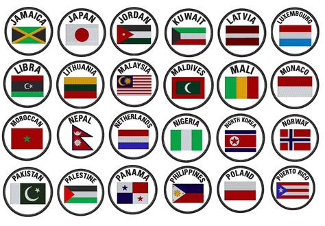 World Flag Patches, Flag Embroidery, Flag Iron On, Country Flag Patch, North America, Asia ...