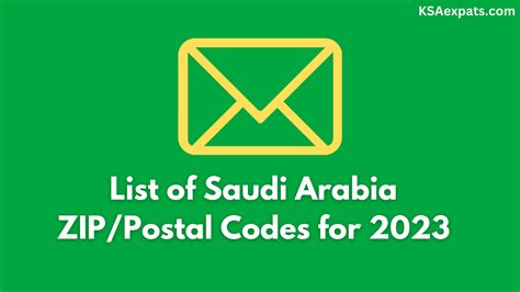 What Is The Zip Postal Code Of Saudi Arabia at Sarah Lee blog
