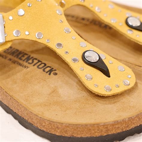 BIRKENSTOCK ユニセックス ギゼ リベットボーダー オーカー Gizeh Rivet Border ochre 1029350 ...