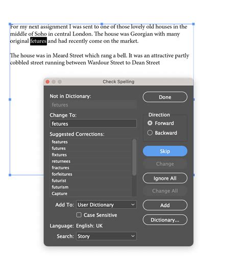 How to use spell check in InDesign