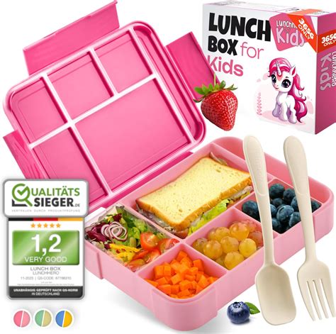 LUNCHHERO Lunch Box Kids - Bento Box with 5 Compartments - [Grade 1.2 ...