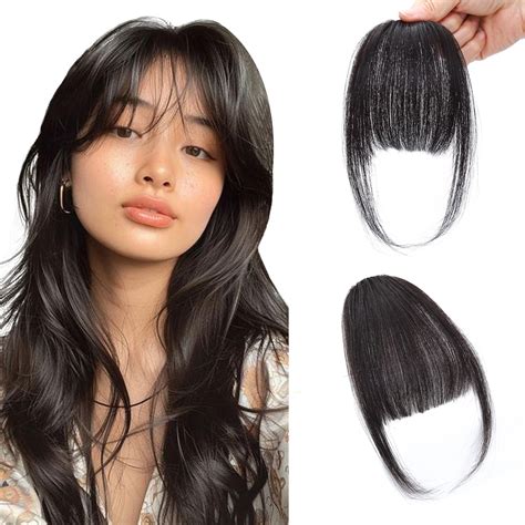 Amazon.com : Bangs Hair Clip In Bangs 100% Human Hair Bangs Wispy Bangs ...
