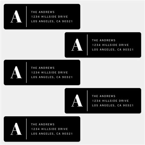 Modern Monogram & Address Waterproof Labels | Zazzle.com