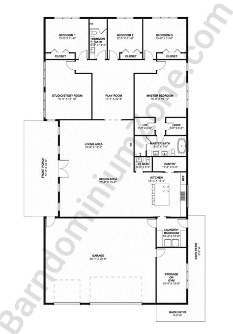 6 Creative 50x100 Barndominium Floor Plans With Shop