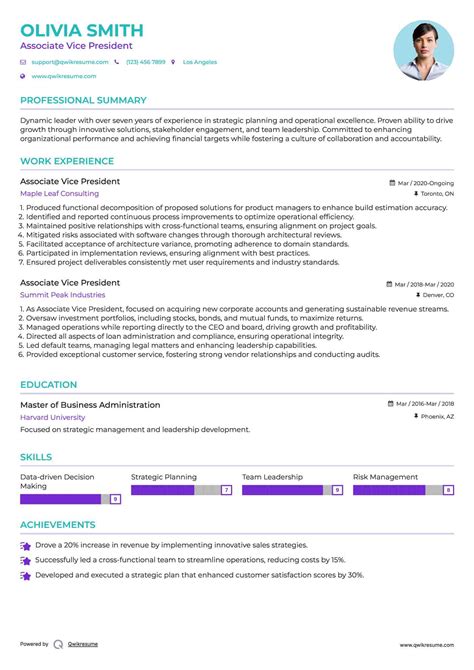 10+ Associate Vice President Resume Samples & Templates for 2025