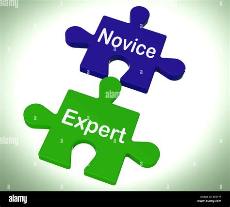 Novice Expert Puzzle Showing Unskilled And Professional Stock Photo - Alamy