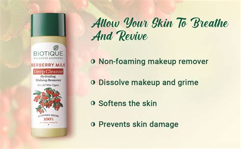 Biotique Berberry Milk Deep Cleanse Hydrating Makeup Remover For All ...