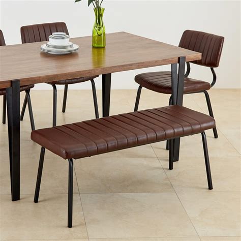 Buy Ajax Faux Leather Dining Bench - Brown from Home Centre at just INR ...