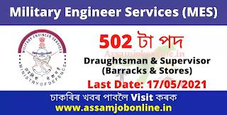 Military Engineer Services (MES) Recruitment 2021 - 502 Draughtsman ...