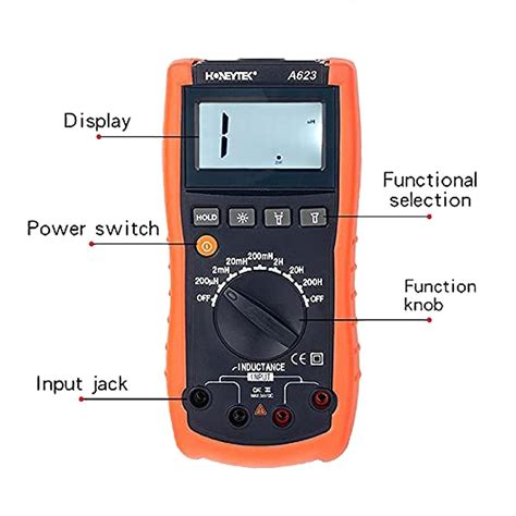 Buy A623 HONEYTEK Inductor Inductance Meter with Flashlight Digital ...