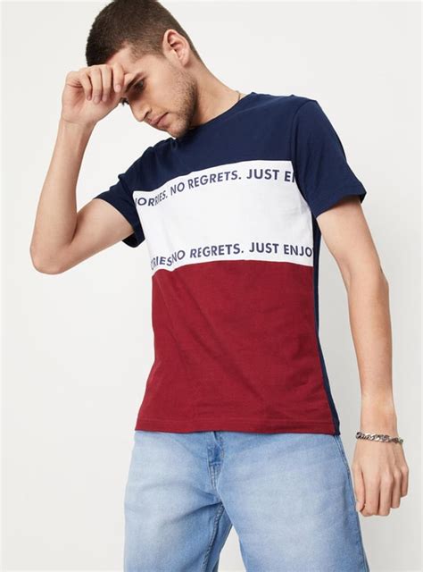 Buy Men Ultra Slim Fit Colourblocked T-shirt Online at just Rs. 499.0 ...