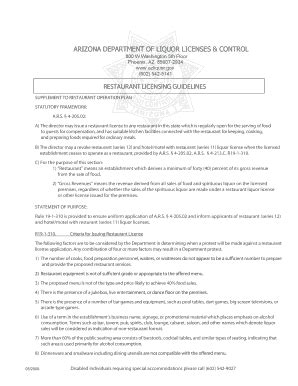 Fillable Online RESTAURANT LICENSING GUIDELINES Fax Email Print - pdfFiller