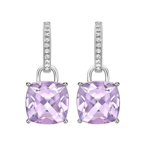 Kiki McDonough Kiki Classics 18ct White Gold, Cushion Cut Lavender ...