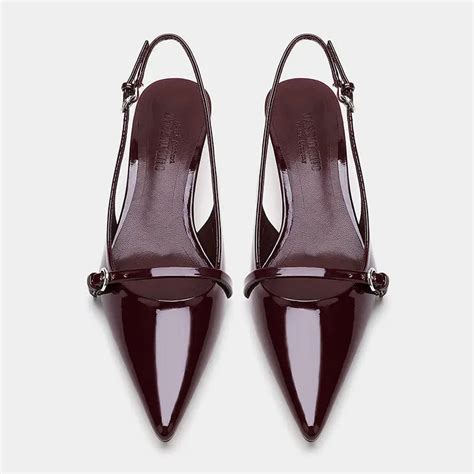Cherry Red Heels - Strap Pointed Heels - Buckle Heels – Fashionnsio