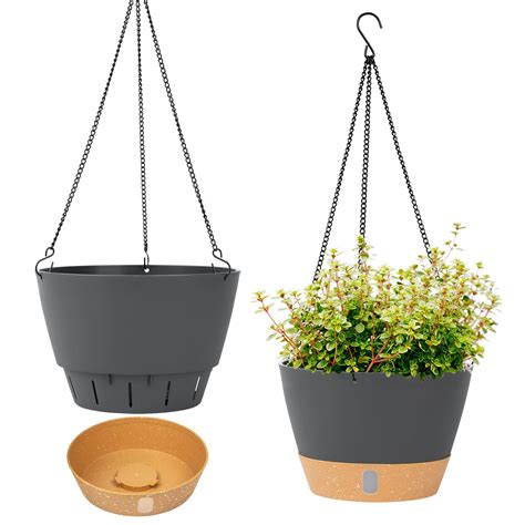 Snapklik.com : QCQHDU 8 Inch Hanging Planter, 2 Pack Planters For ...