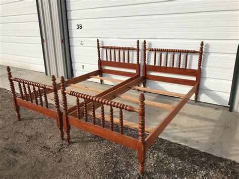 2 Twin Beds Antique Jenny Lind Single Bunk Beds Shabby Chic Spindle ...