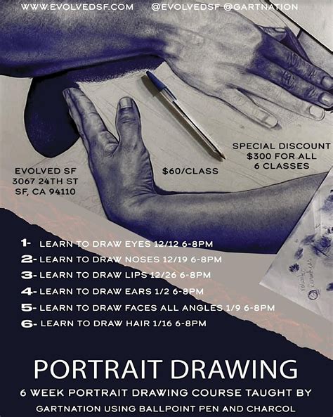 Portrait Drawing by Gartnation at Evolved SF Art Workshop - Ballpoint ...