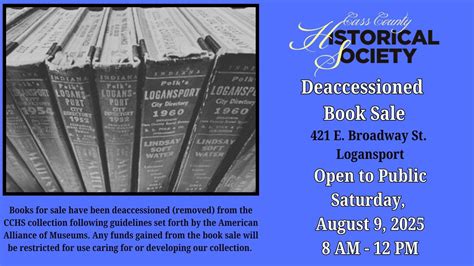 Deaccessioned Book Sale, Cass County Museum - 421 E. Broadway Street ...