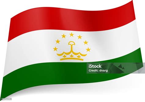 State Flag Of Tajikistan Stock Illustration - Download Image Now ...