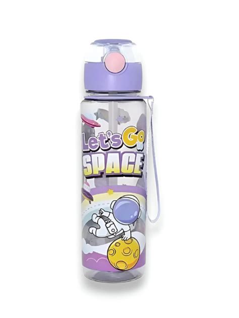 Purple - Kids Water Bottle with Straw | Leak-Proof Astronaut Space ...