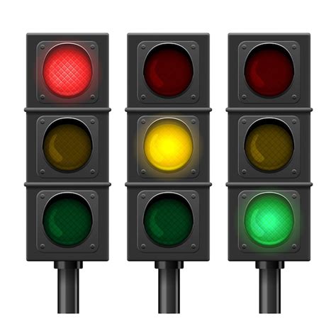 Set of traffic lights isolated | Free Vector