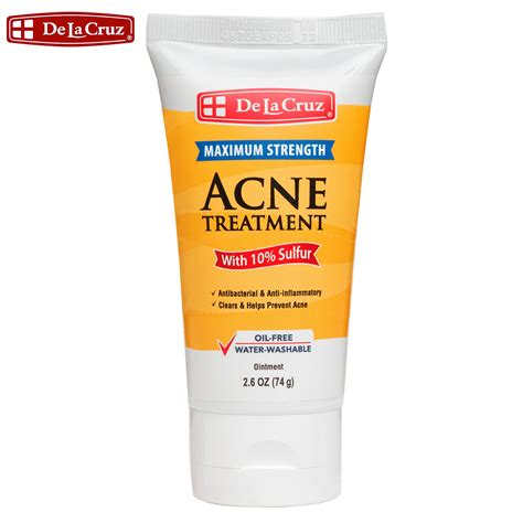 De La Cruz Acne Treatment Cream with SULPHUR, Effective for Cystic Acne ...